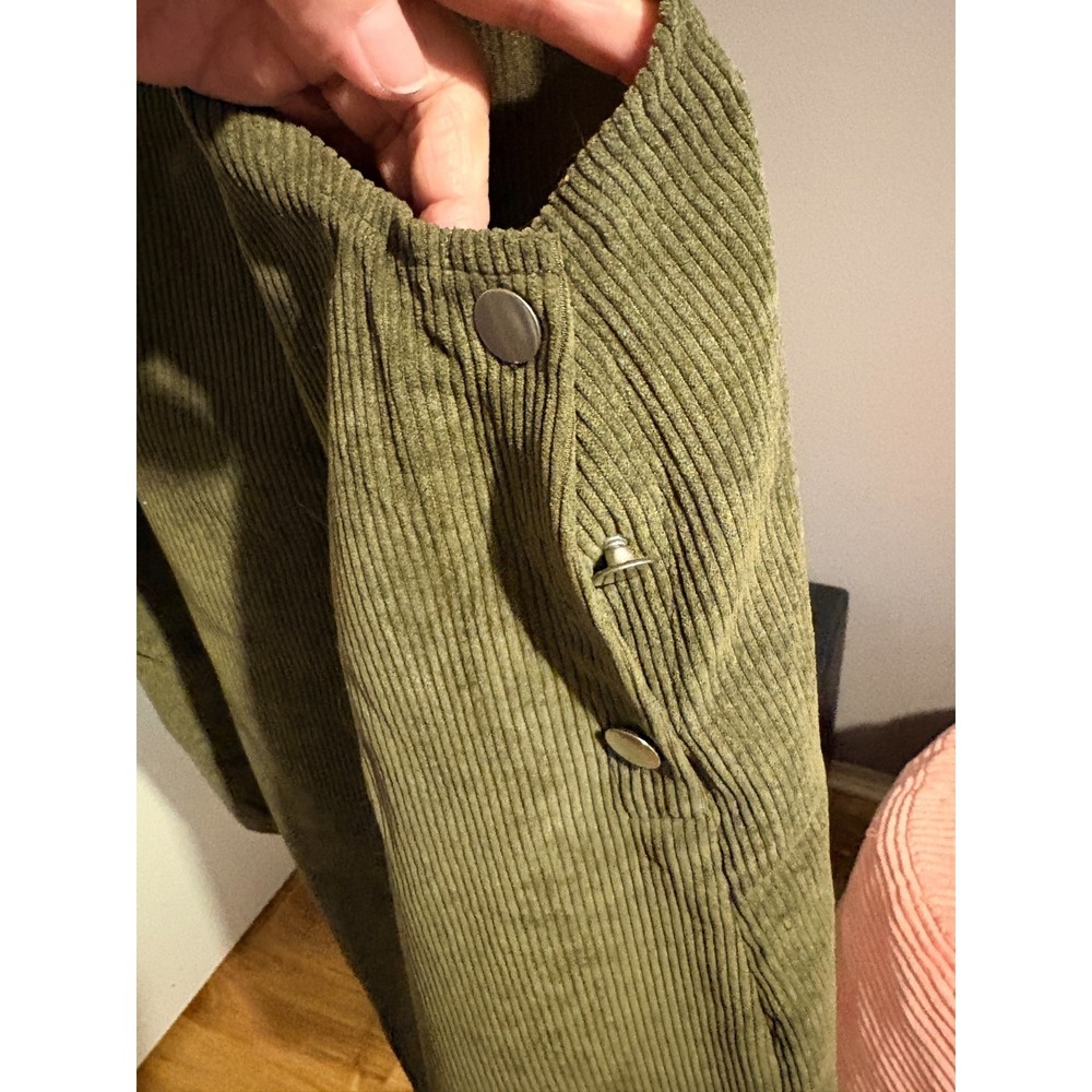 Cupshe Overall Dress - Khaki, Corduroy with Pocket on Bib, sz S - NWT - Picture 2 of 4